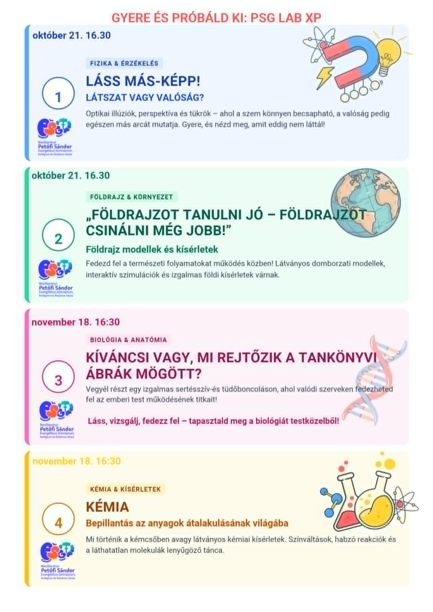 GYERE ÉS PRÓBÁLD KI! – Természettudományos laborfoglalkozások pályaválasztás előtt állóknak