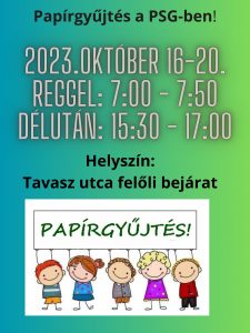 Papírgyűjtés 2023. október 16-20.