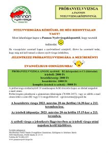 Próbanyelvvizsga! Teszteld tudásod!