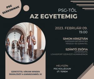 PSG-től az egyetemig februári előadások